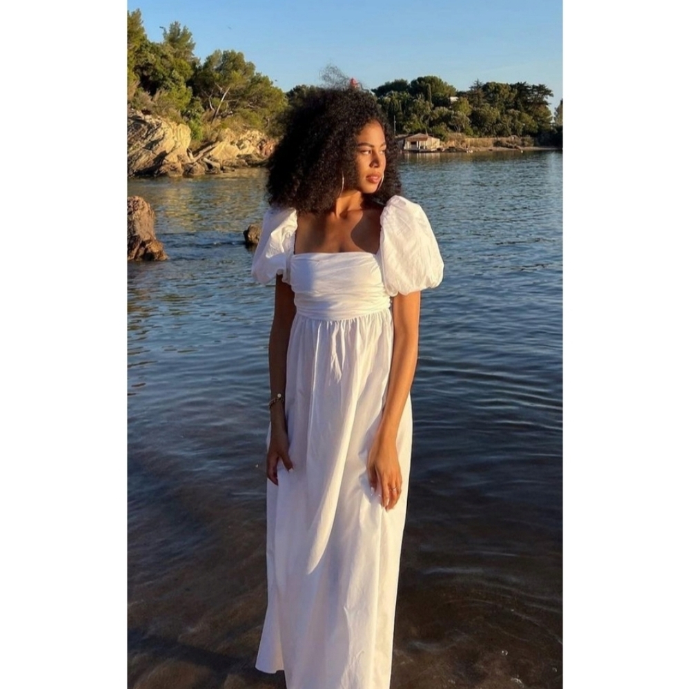 ZARA * BLOGGERS FAVORITE  POPLIN DRESS White Maxi Size XL - Picture 6 of 16